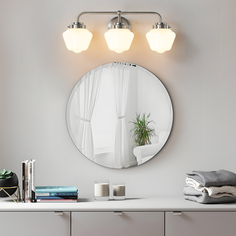 3 - Light Dimmable Vanity Light, Brushed Nickel