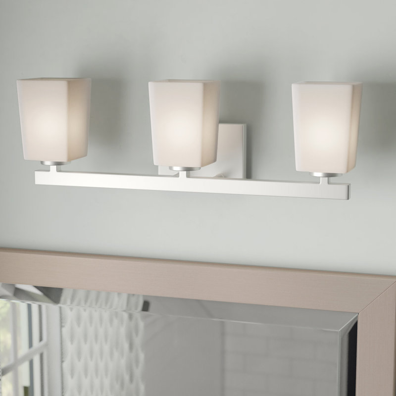 3 - Light Dimmable Vanity Light, Brushed Nickel
