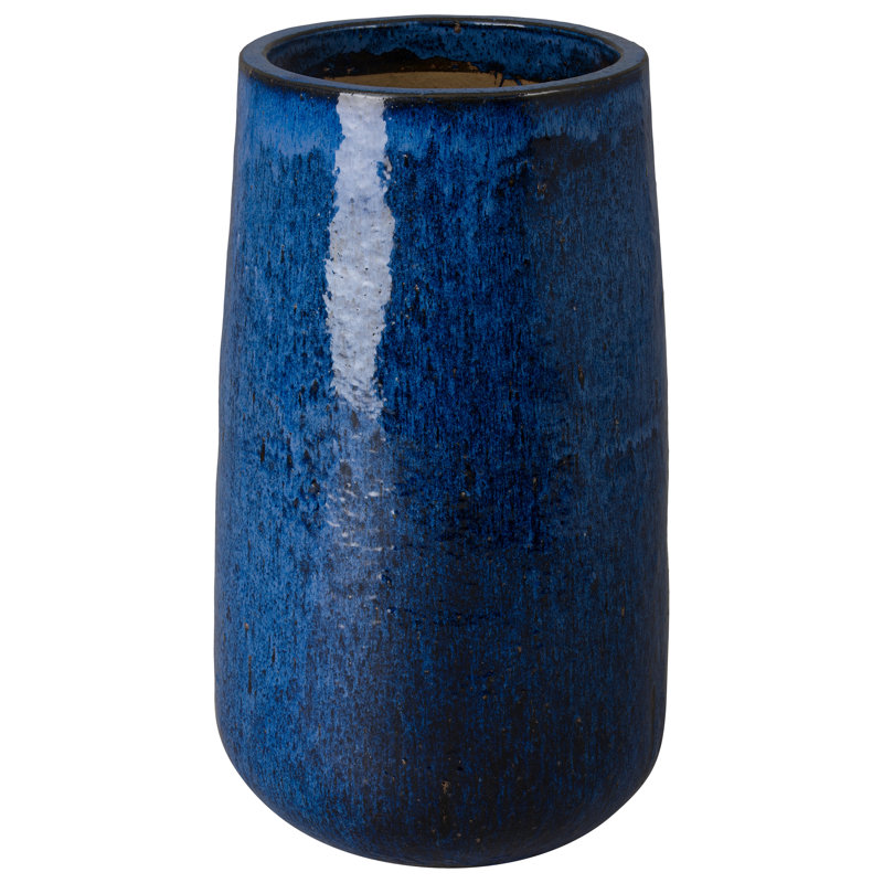 POT ROND TALL STRAIGHT, BLEU H 21 x 33 po, H 33 po x l 16 po x P 16 po