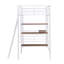 Lit mezzanine en métal, bureau intégré et tablettes-912354469