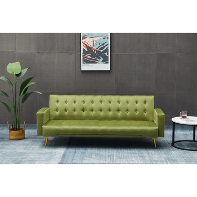Lit armée pour la fonctionnalité du salon - Pieds en métal doré, 3, velours, bois massif +, sert à de multiples fins Serenity Creates Calm