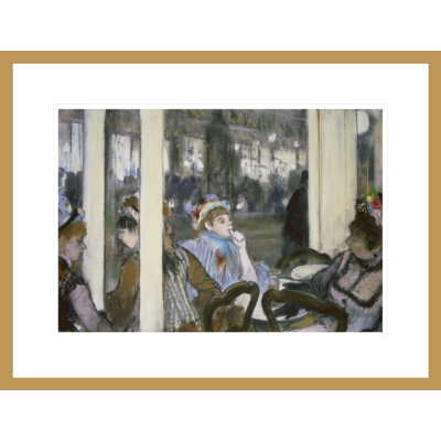 «Women on a Cafe Terrace» par Edgar Degas, impression giclée encadrée