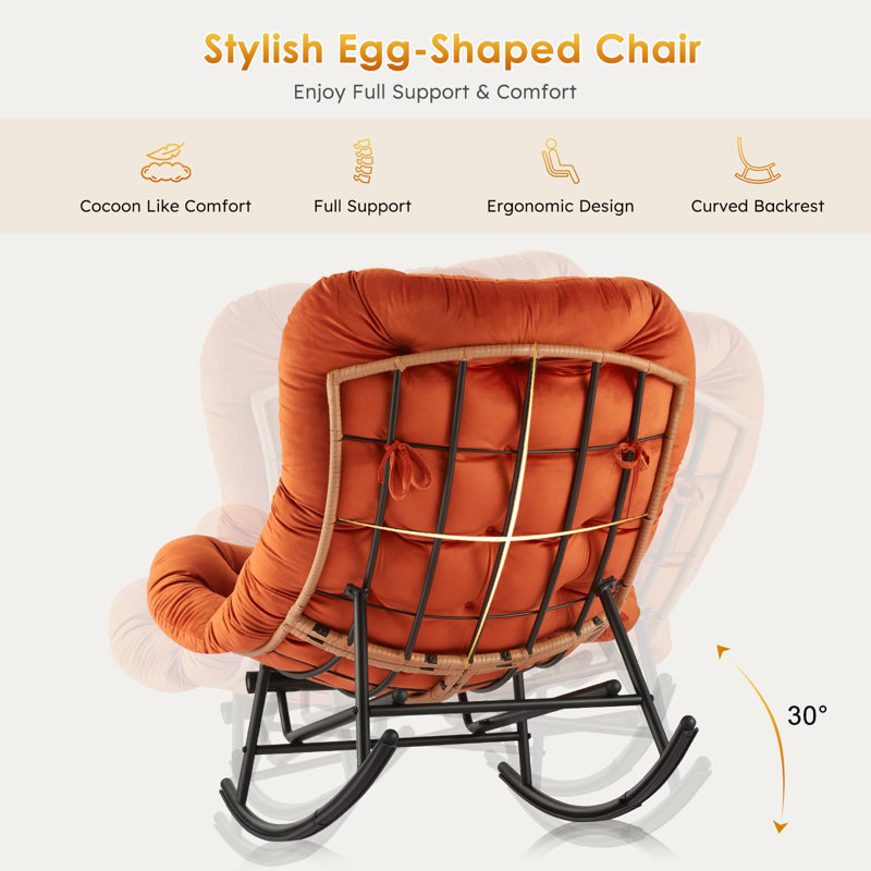 Ensemble de repose-pieds surdimensionné Papasan, Orange