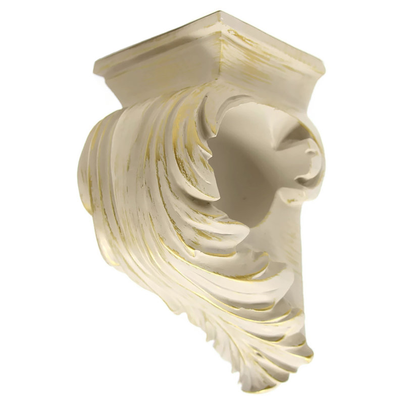 Brilon Polyresin Mounting Bracket, Gilded French White