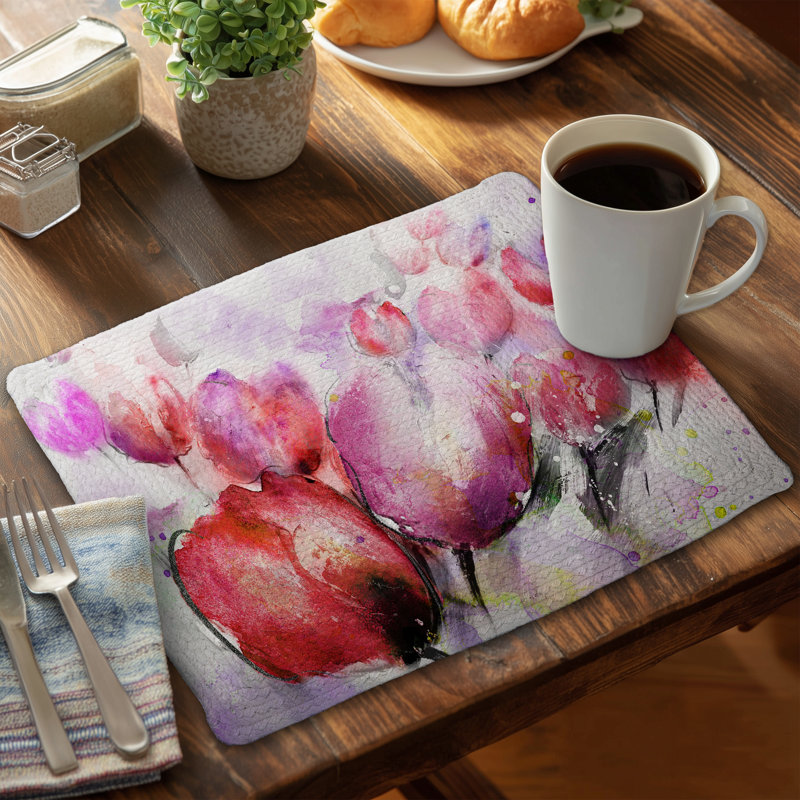 Purple Tulip Placemat - Abstract Floral & Botanical Decor