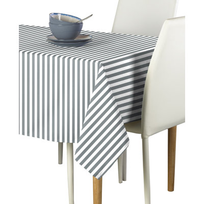 Gray Striped Tablecloth 120" x 60"