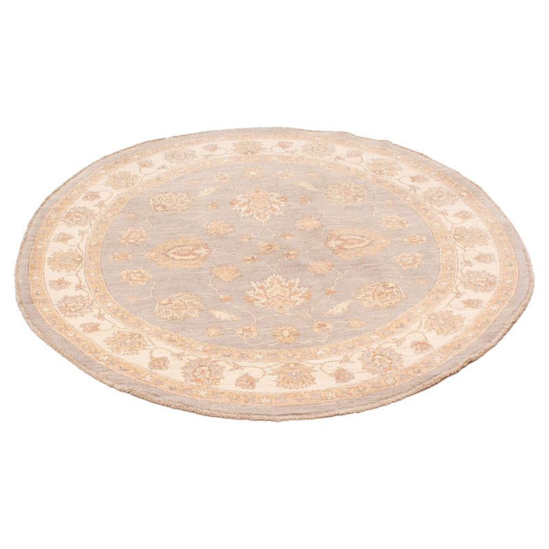 Tapis unique en laine noué à la main 5 pi One-of-a-Kind Dothan crème / gris clair / brun clair