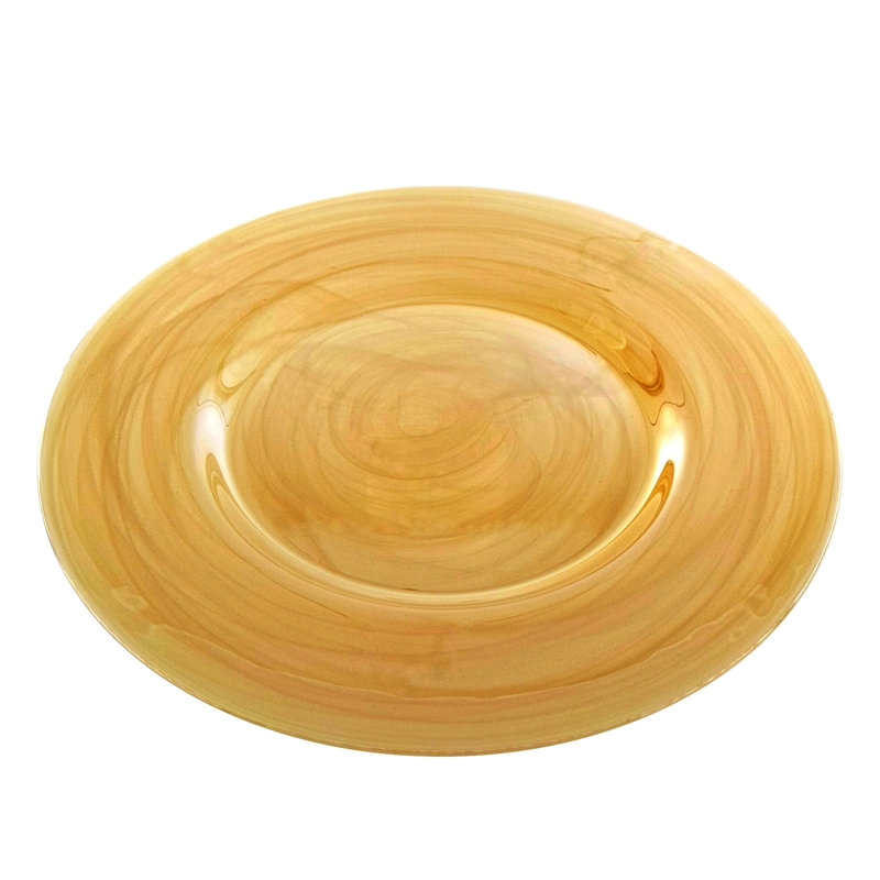 Wanye Glass Abstract Charger, Iridescent Gold