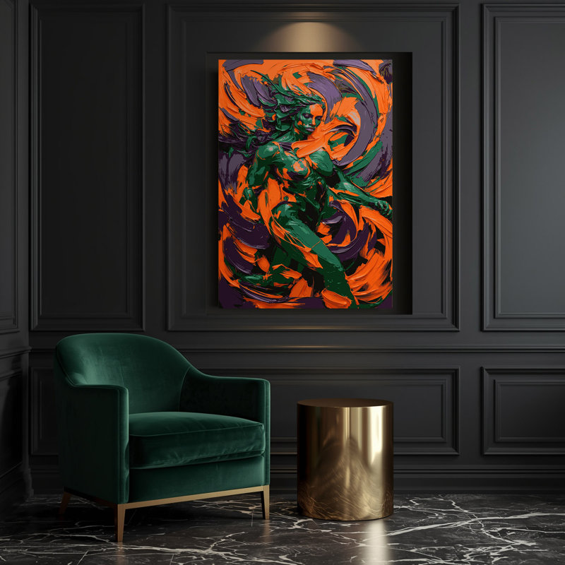 Abstrait art figuratif brun sur toile 82, H 14 po x l 11 po