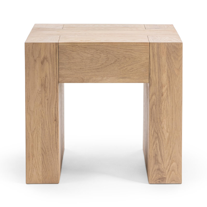 Elise Solid Wood Sled End Table, Coastal Haven