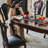 Elegant retro solid wood dining table