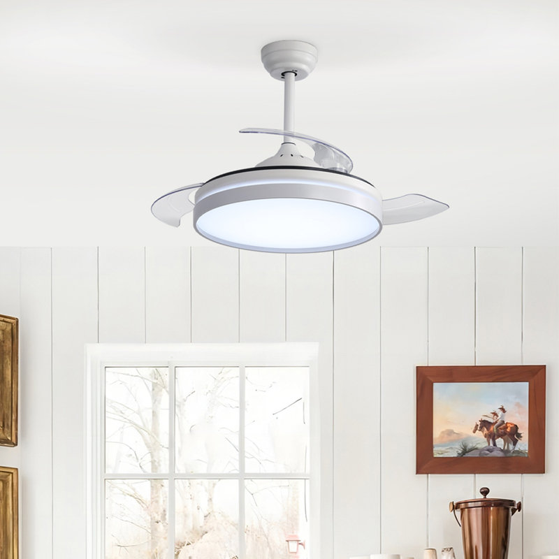Ceiling Fan with LED Lights, White