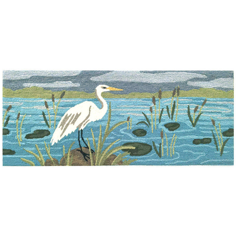 Tapis intérieur / extérieur Frontporch Egret, Tapis de couloir 2 pi x 5 pi