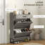 Armoire à chaussures compacte avec compartiments cachés et pieds réglables, armoire grise, pouvant accueillir jusqu'à 12 paires, aspect vieilli
