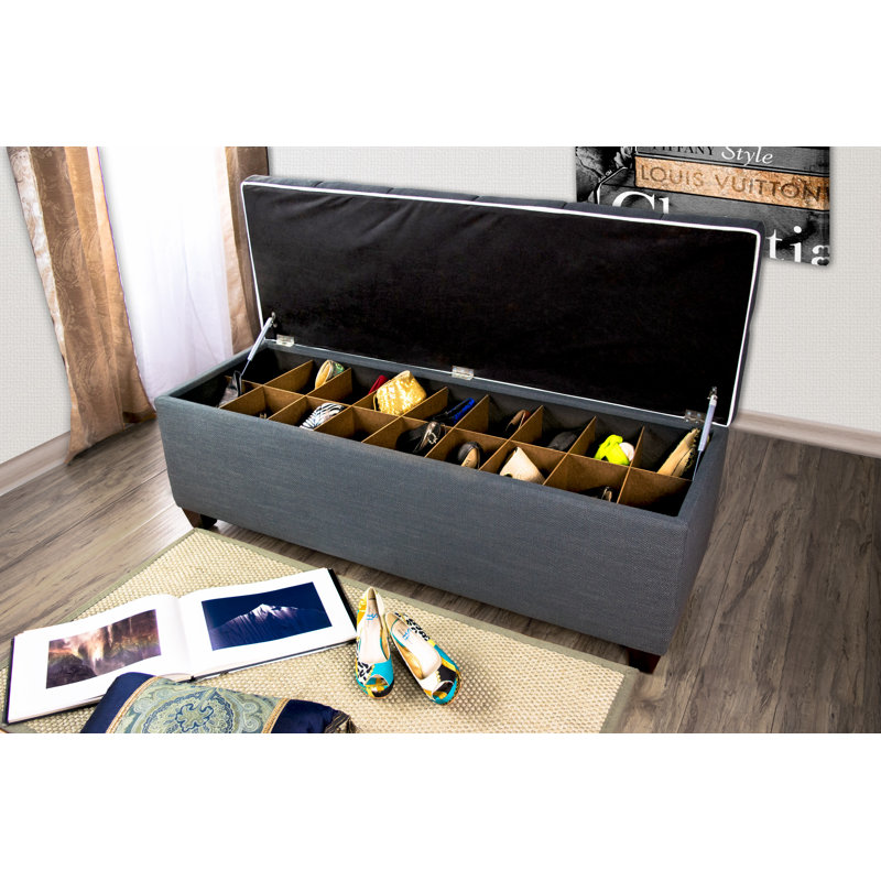 Banc de rangement pour chaussures Roessler, Loft gris charbon, Grand