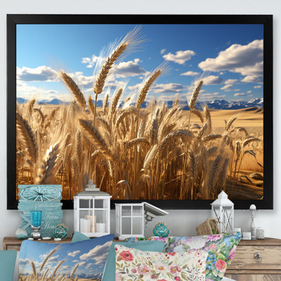 Golden Harvest Meadow Horizon I - Art mural prairie