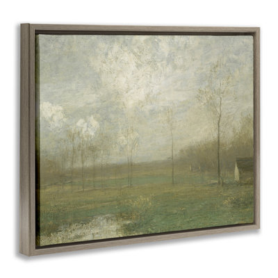 Cadre flottant Hazy Farmland View, design par lettré et doublé