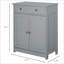 Armoire de salle de bain Cabinets avec 2 portes, 2 tiroirs et amp; Tablette réglable | Panneau de fibres à densité moyenne gris ardoise moderne