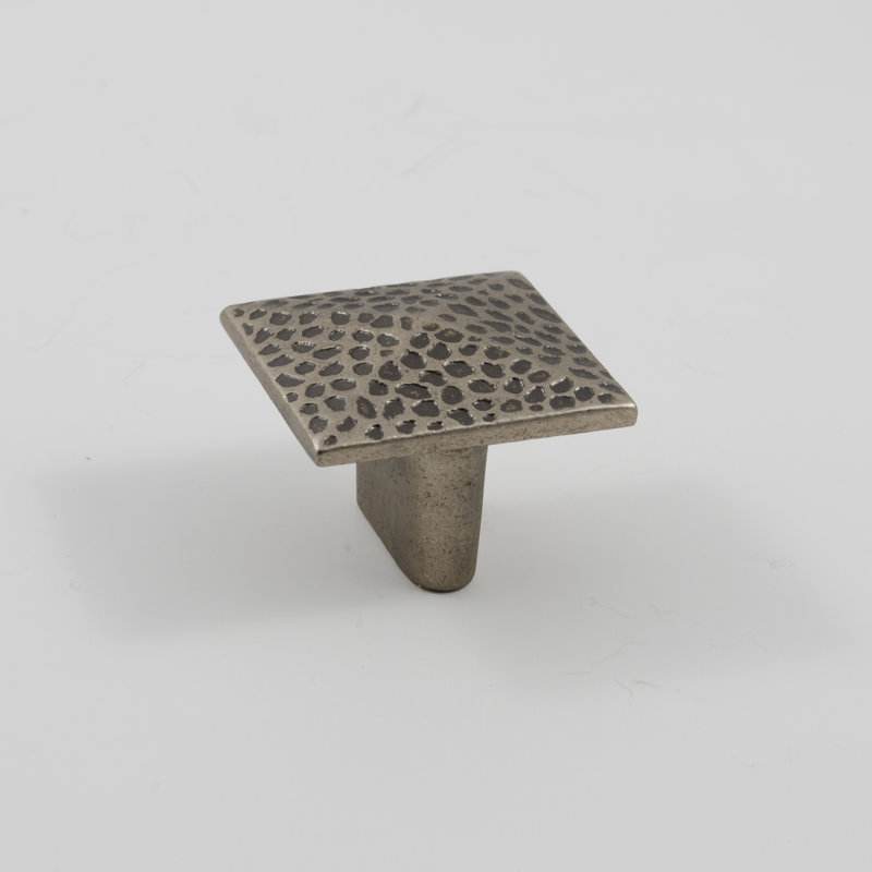 1 3/16" Length Square Knob, Aged Pewter