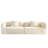 Modern White Sectional With Fabric And High Density Sponge Inner Filling Resilient Solid Wood Frame Textile