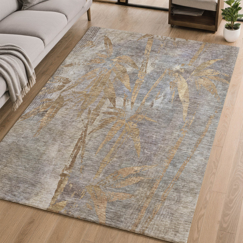 Tapis botanique de qualité supérieure lavable à la machine Mayfield AMF2222, Kaki, 3 pi x 5 pi