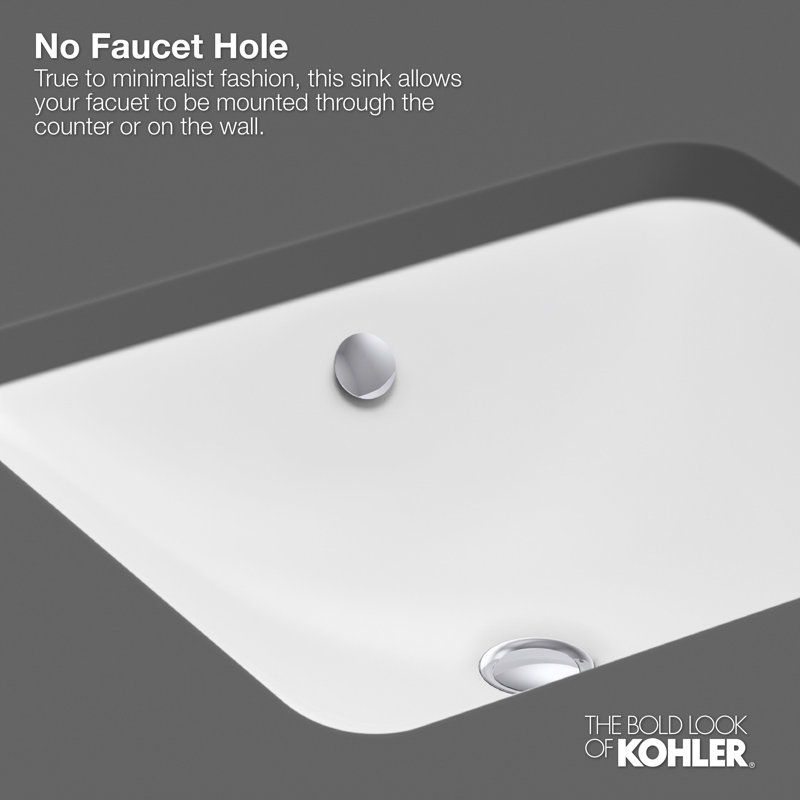 Caxton® Undermount Lavatory, 19" x 15", White, Non Glazed