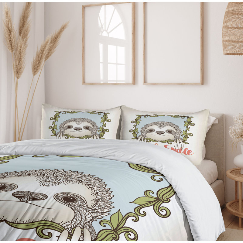Sloth Modern & Contemporary Polyester Duvet Cover, King