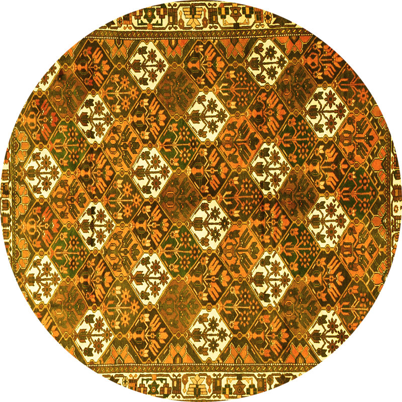 Washable Geometric Indoor Rug, Round 5'