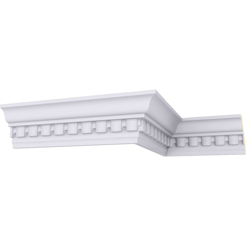 Endurathane Dentil Crown Moulding, 2 3/4"H x 1 7/8"P x 3 1/4"F x 94 1/2"L, (1" Repeat), Factory Primed