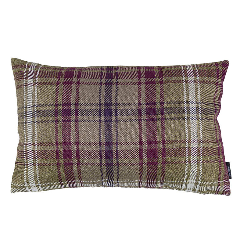 Griffith Plaid Rectangular Throw Pillow Cover, 30 x 50cm, Mulberry