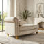 Chaise longue en velours beige avec rangement caché et pieds dorés-133686715