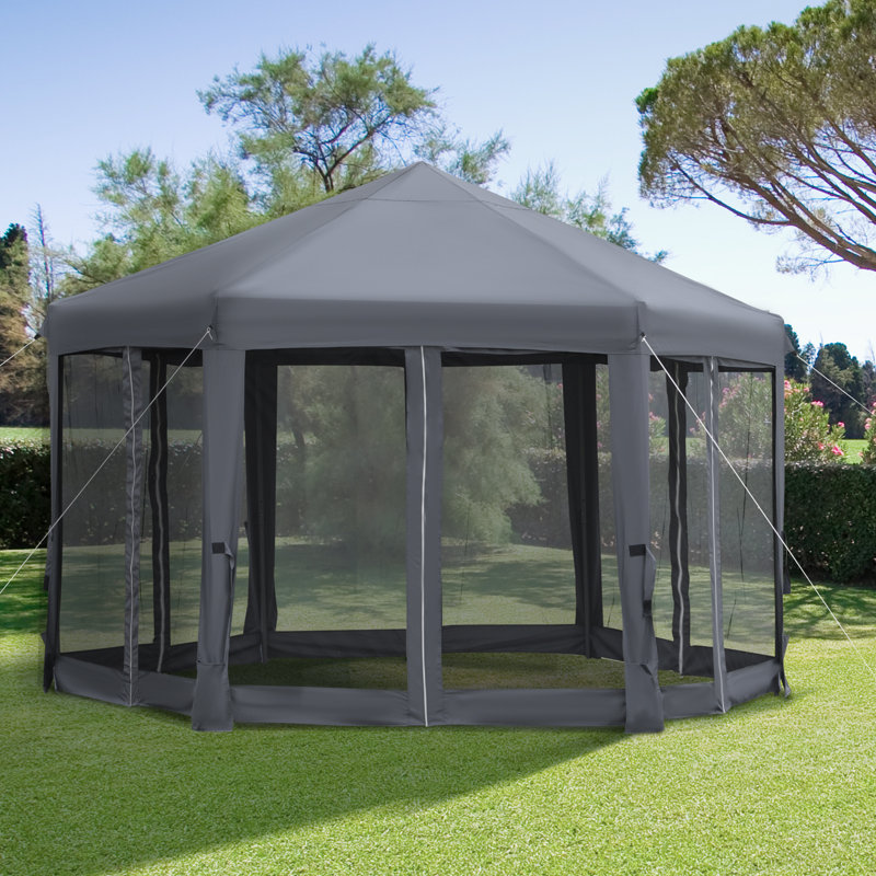Ahsley 3m x 3m Steel Patio Gazebo, Grey