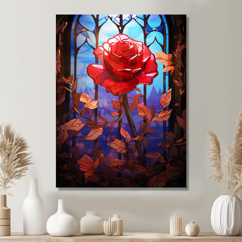Église Saint-Rose rouge avec art mural, Toile tendue, H 40 po x l 30 po x P 1,5 po