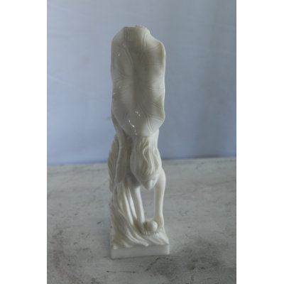 NIFAO Marble Woman Diving for a Pearl Marble Sculpture 4" x 4" x 12"H