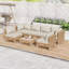 Ensemble de conversation de patio en osier 7 pièces avec canapé modulaire, coussins et table basse pour le jardin ou la cour-750651421