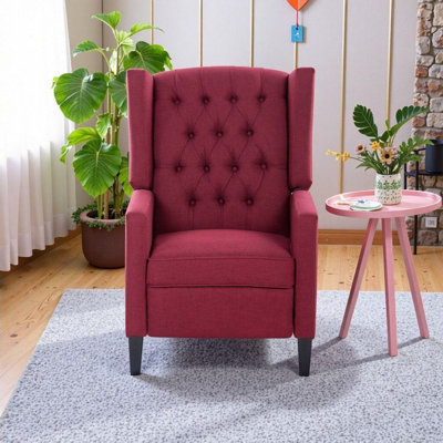 Fauteuil inclinable manuel de 27,16 po de large avec pieds en bouleau et relevable à 3 positions, capacité de 220 lb