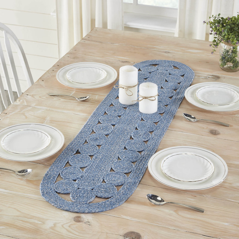 Tapis de couloir intérieur / extérieur Marfried Celeste, L 48 po x l 12 po, Bleu