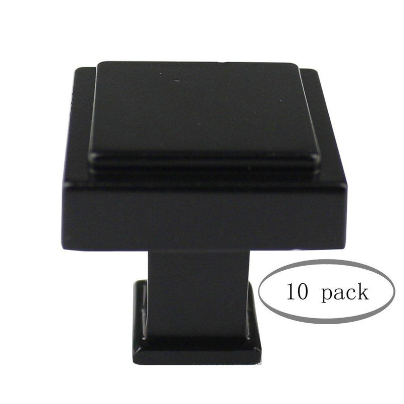 Paquet multiple de boutons carrés Maryan, Noir mat