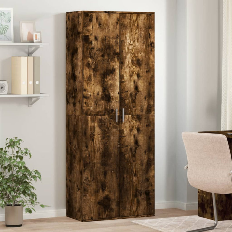 Highboard 70 X 35 X 180 Cm Engineered Wood, Smoked Oak