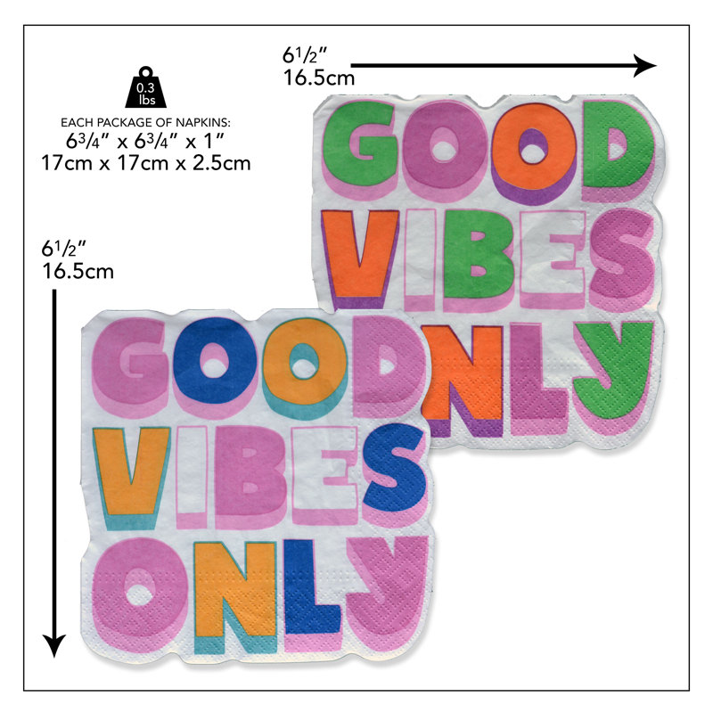 40 Count Good Vibes Party Napkins