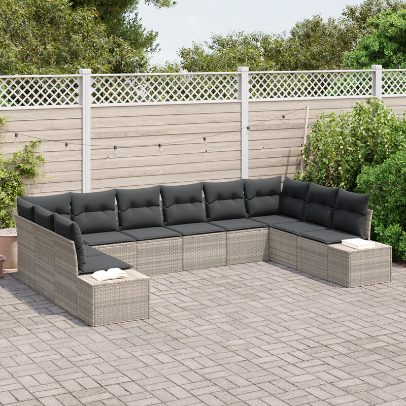 344cm Wide Patio Sofa with Cushions