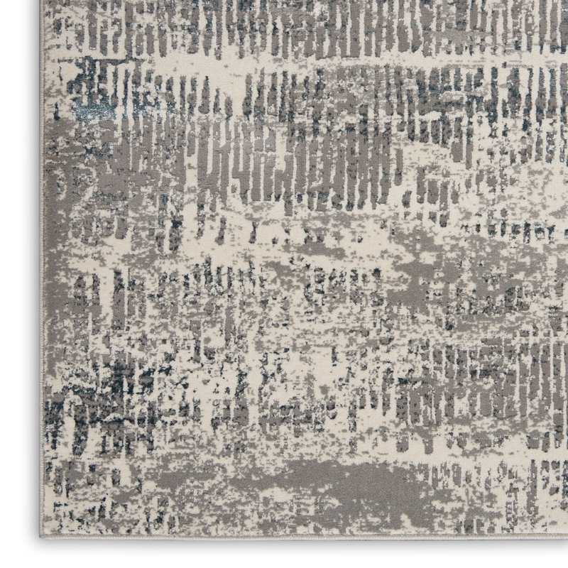 Uptown Abstract Area Rug in Gray, Rectangle 4' x 6'