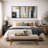 Grunge Abstract Paint Stroke Effect Tan Gray Neutral Organic Modern Pictures Framed Canvas Abstract Living Room Wall Art Painting Print-119460493-73227845