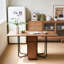 Mid-Century Wood Folding Dining Table, 150cm Walnut with Casters, 2 Drawers and Legs