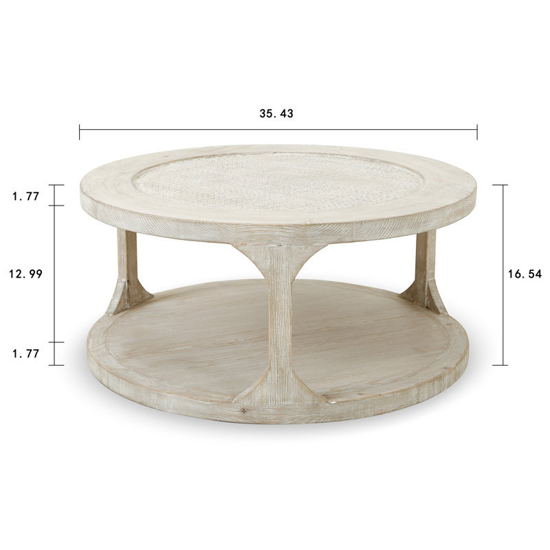 Milo Solid Wood Coffee Table, 16.54" H x 35.43" L x 35.43" W
