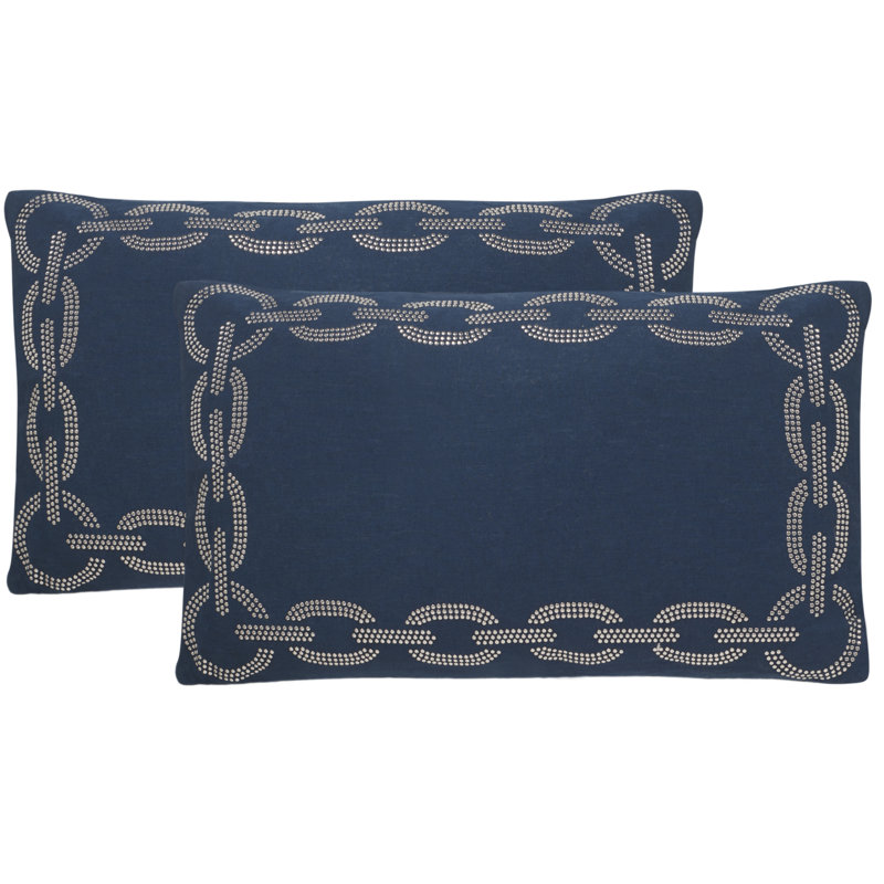 Abstract Reversible Throw Pillow, Blue, 12" x 20"