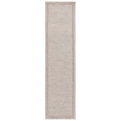 Gray Beige Hand-Tufted Wool Rug