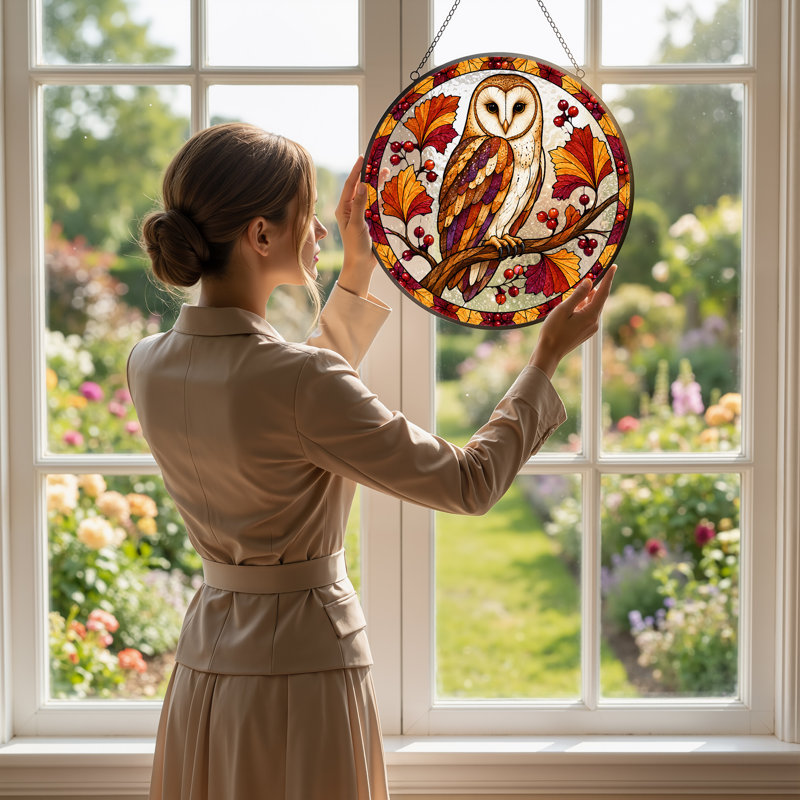 Birds Window Panel, H 12 po
