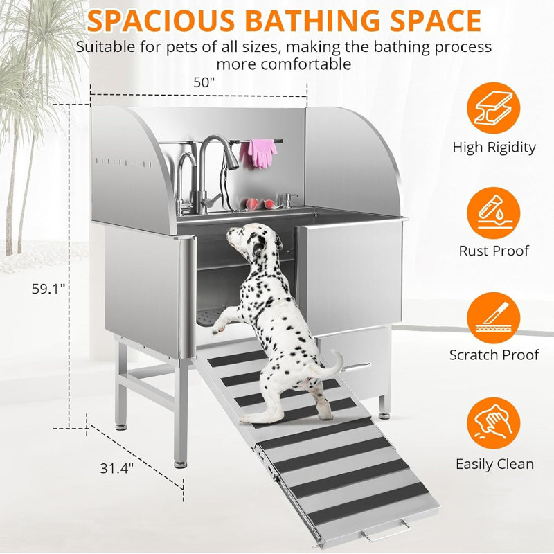 Grooming Tub, 150.1cm H x 127cm W x 79.8cm D