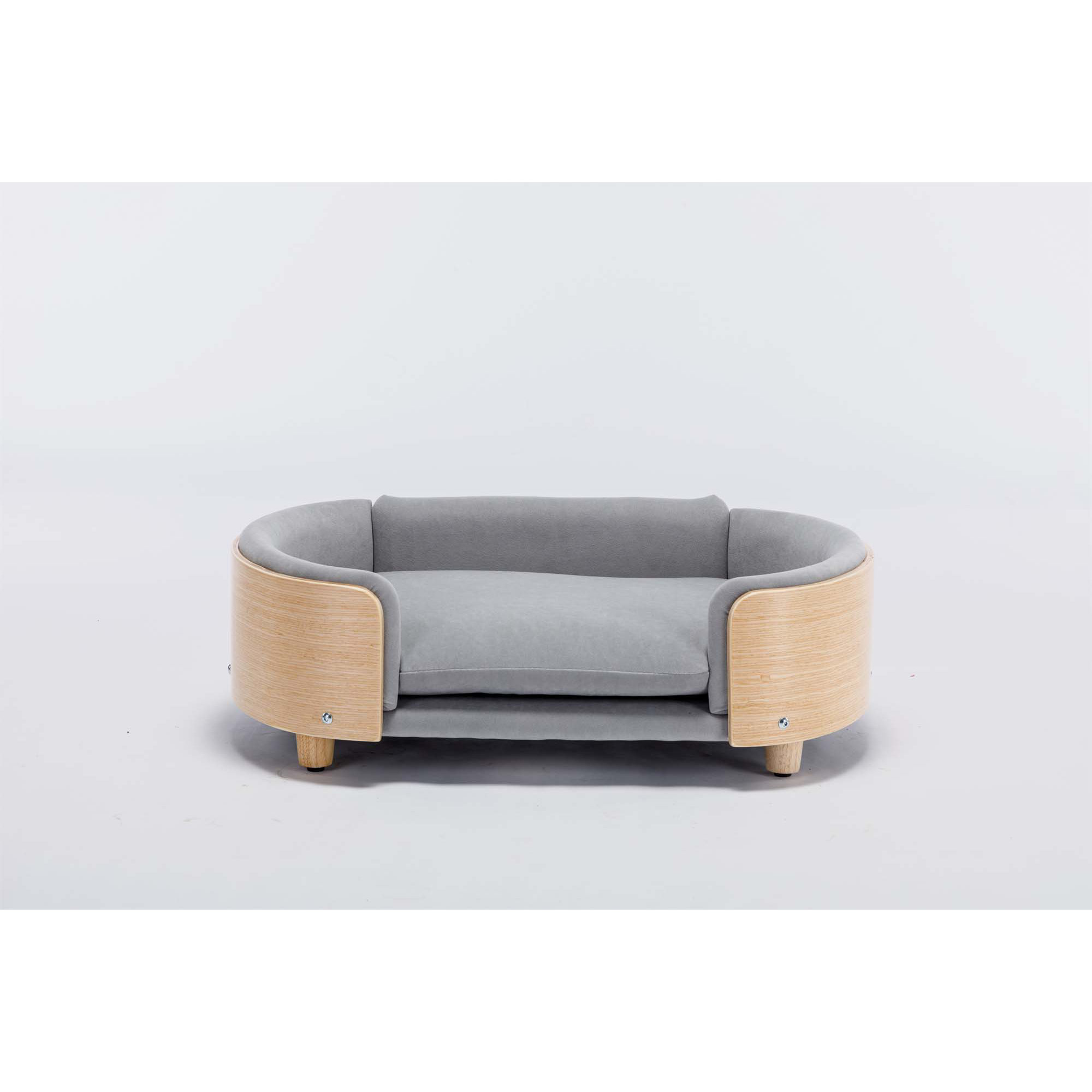 Inira Memory Foam Pet Bed, Light Gray/Natural, 30.7" W x 20.08" D x 9.85" H